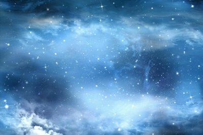 Fototapete Sternenhimmel mit Wolken