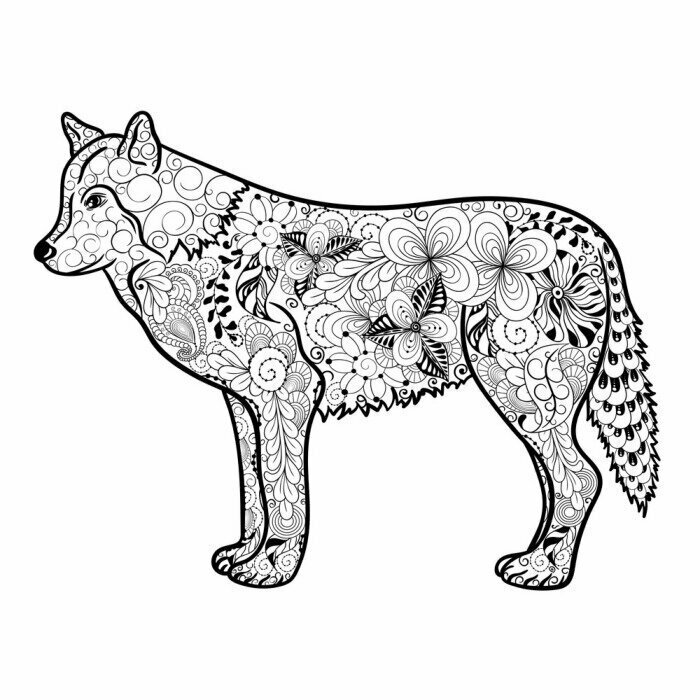 Sticker Wolf-Gekritzel