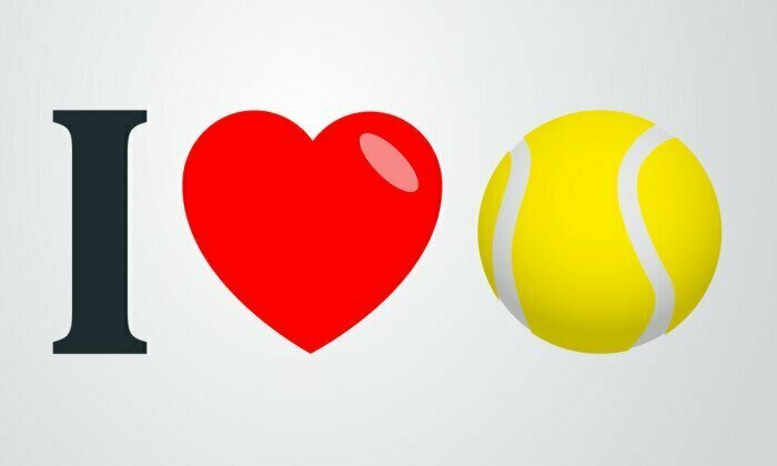 Sticker Grafischer Slogan: Ich liebe Tennis