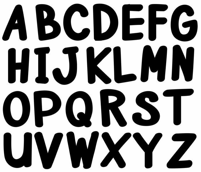 Sticker Englisch Alphabet in schwarzer Farbe