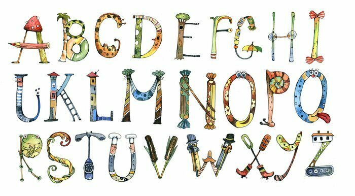Sticker Alphabet, buchstabe, aquarell