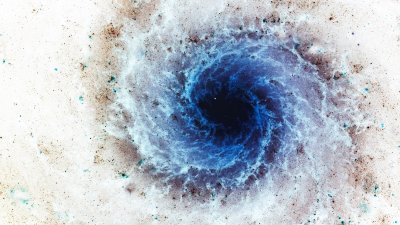 Fototapete Spiralgalaxie in Blau- und Brauntönen