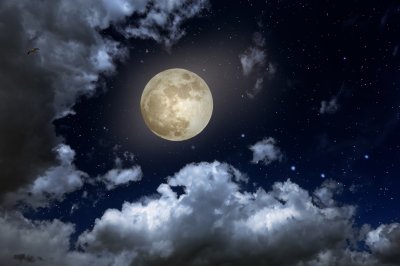 Fototapete Himmel bei Nacht mit Mond