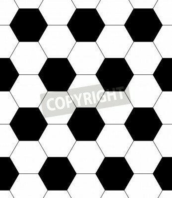 Fototapete Schwarz-weiße Sechsecke bilden ein Fußballmuster