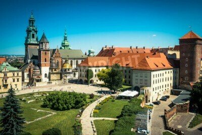 Fototapete Schloss Wawel aus der Vogelperspektive