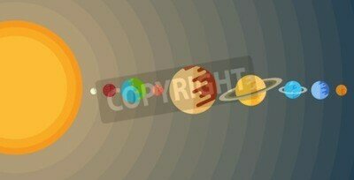 Fototapete Sonnensystem mit Kreisen