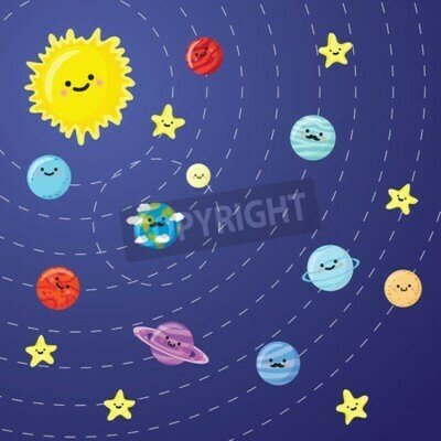 Fototapete Kindermuster des Sonnensystems