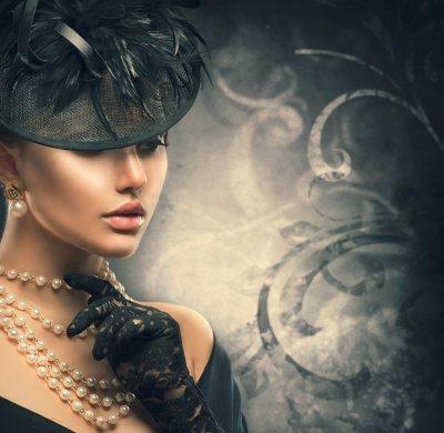 Fototapete Vintage-Illustration einer Frau