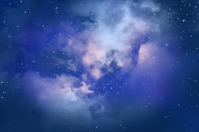 Fototapete Sterne und Wolken