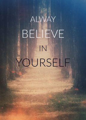 Poster Motivierendes Zitat auf einem Hintergrund von Natur