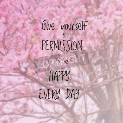 Bild Zitat über Glück vor dem Hintergrund des Baumes