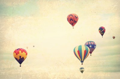 Fototapete Retro-Ballon auf hellem Hintergrund