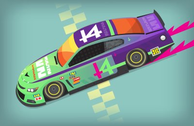 Fototapete Rennwagen an der Startlinie