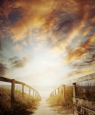 Fototapete Strand Sonnenaufgang